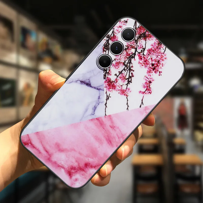 삼성 갤럭시 A54 용 실리콘 프린트 대리석 휴대폰 커버, 세련된 소프트 커버, 대리석 쿨 케이스, 삼성 A24, A34, A54