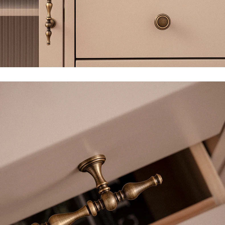 Antique brushed brass cupboard pull and furniture knob — supplier illustration 10