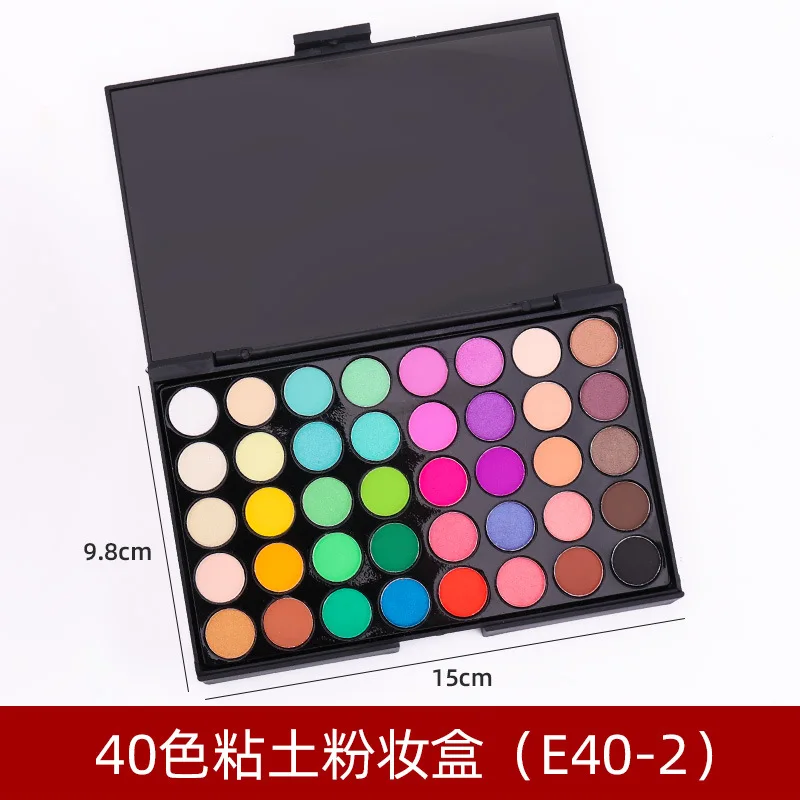 40 Colors Clay Powder Makeup Box Doll Soft Clay Powder Palette Eye Shadow Blush Coloring Polymer Clay Tools