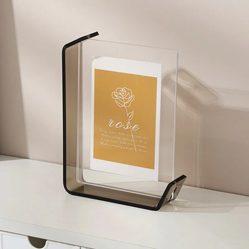 6/7Inch Floating Acrylic Picture Frame Double-sided Transparent DIY Drawing Stand Advertising Case Drawing Framework Home Decor