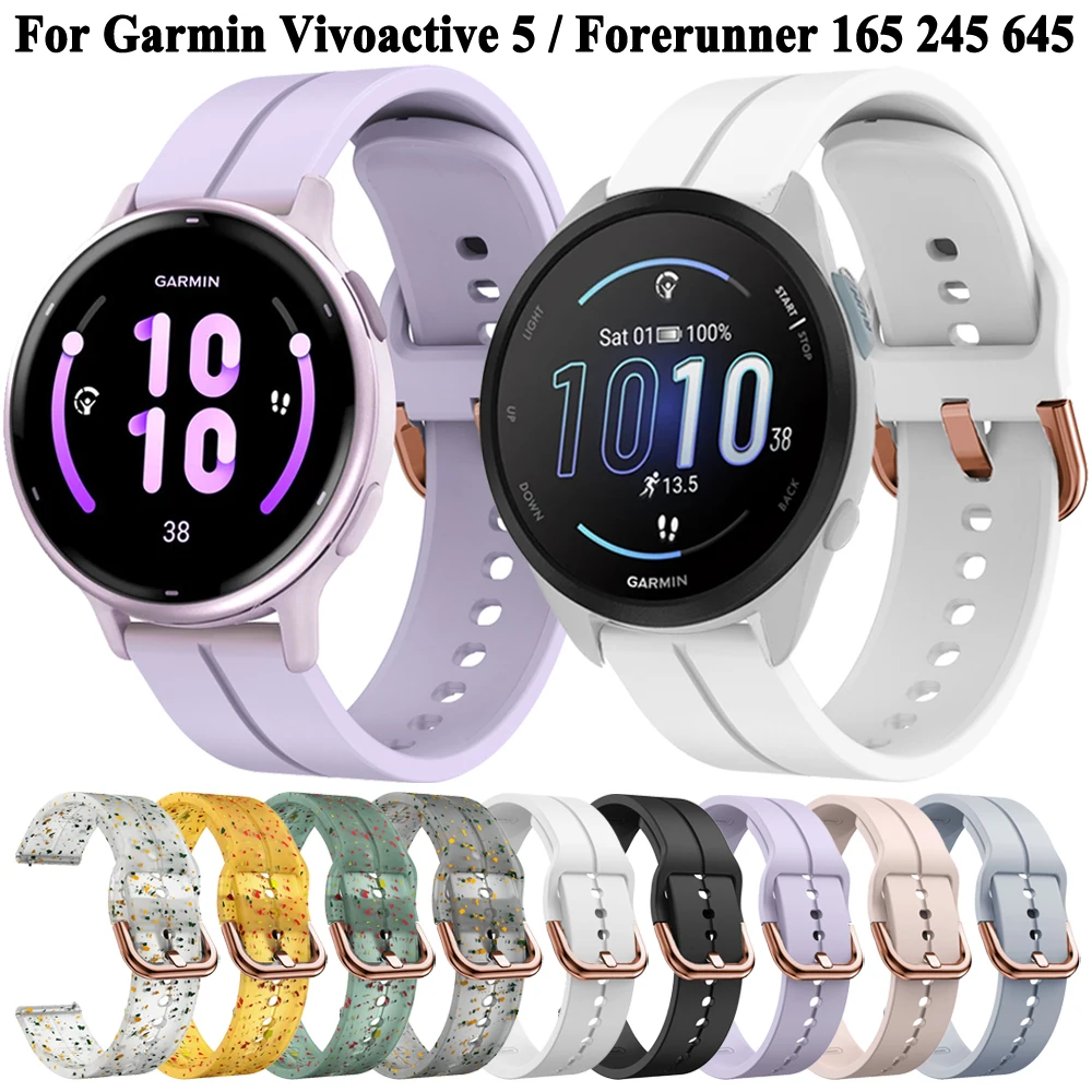 20Mm Horlogeband Voor Garmin Vivoactive 5 Forerunner 165 Riem Smartwatch Horlogebandjes Armband Voor Vivoactive 3 Voorloper 245 645