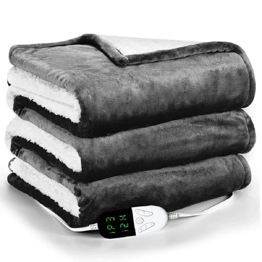 50*60inch Heating Blanket-Electric Blanket,Soft Heated Throw Blanket with 6 Heating Levels & 4 Hours auto-Off Heater portable