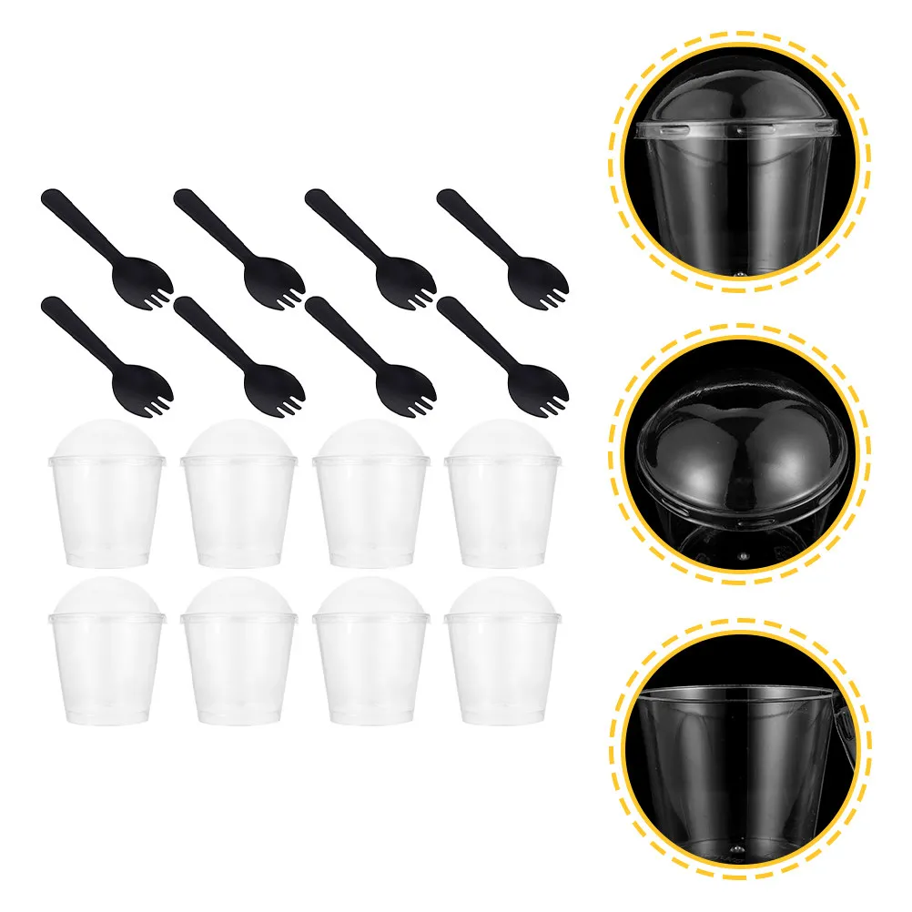 

50 Sets Transparent Disposable Pudding Cups Mousse Cake Tiramisu Packaging Multi-Purpose Dessert Pack Clear Cups
