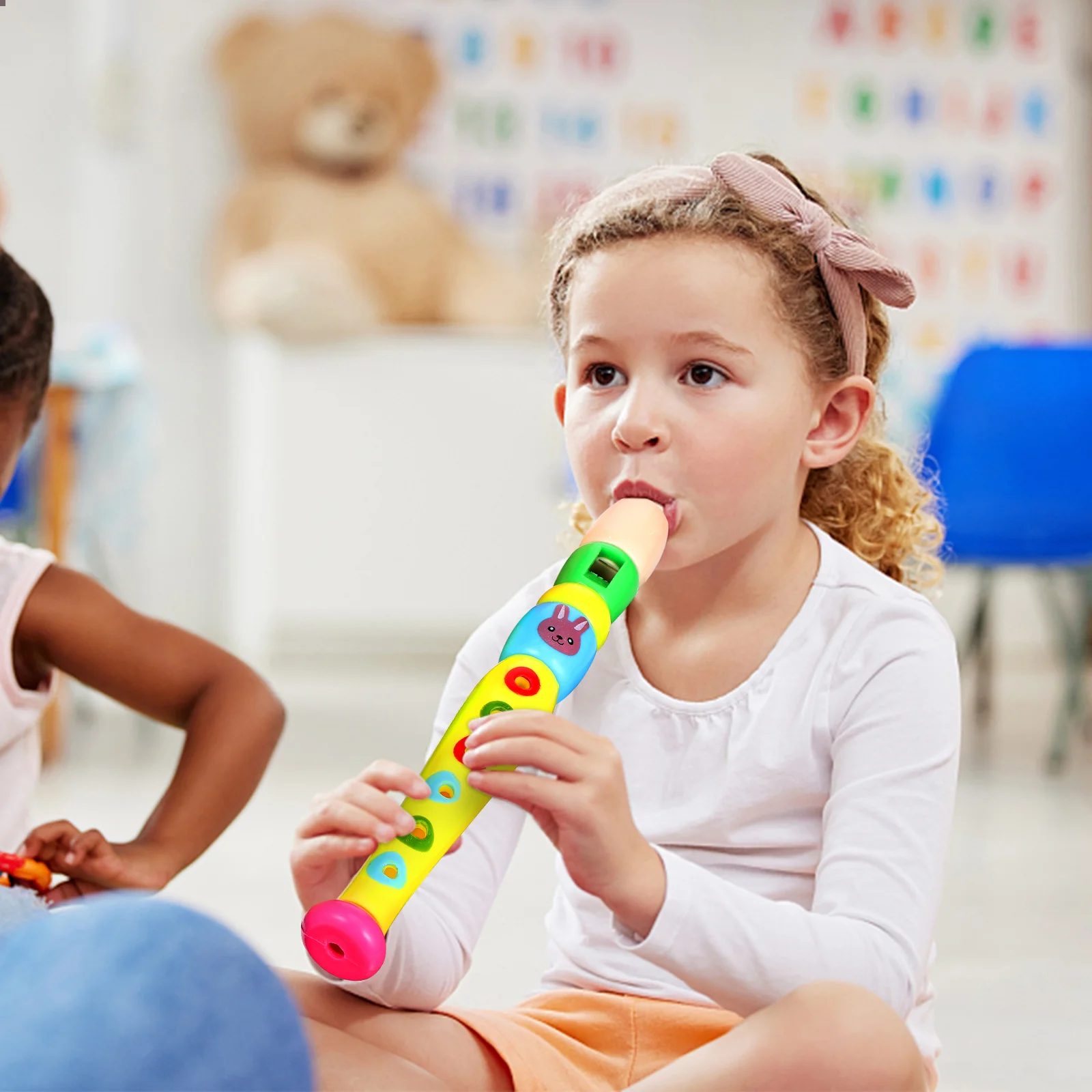 4 Uds. Instrumento Musical para niños, juguetes de plástico, instrumentos de flauta, clarinete escolar para niños