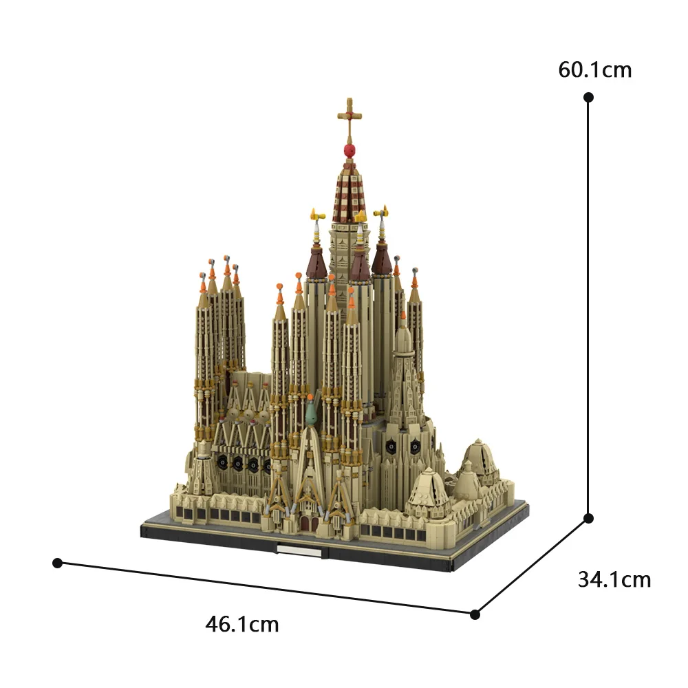 Moc ชุดบล็อกตัวต่อพระราชวังสเปน Sagrada Familia สไตล์สเปนบ้านโบสถ์บ้านอิฐที่อยู่อาศัยของเล่นแบบทำมือของขวัญสำหรับเด็กวันเกิดเด็ก