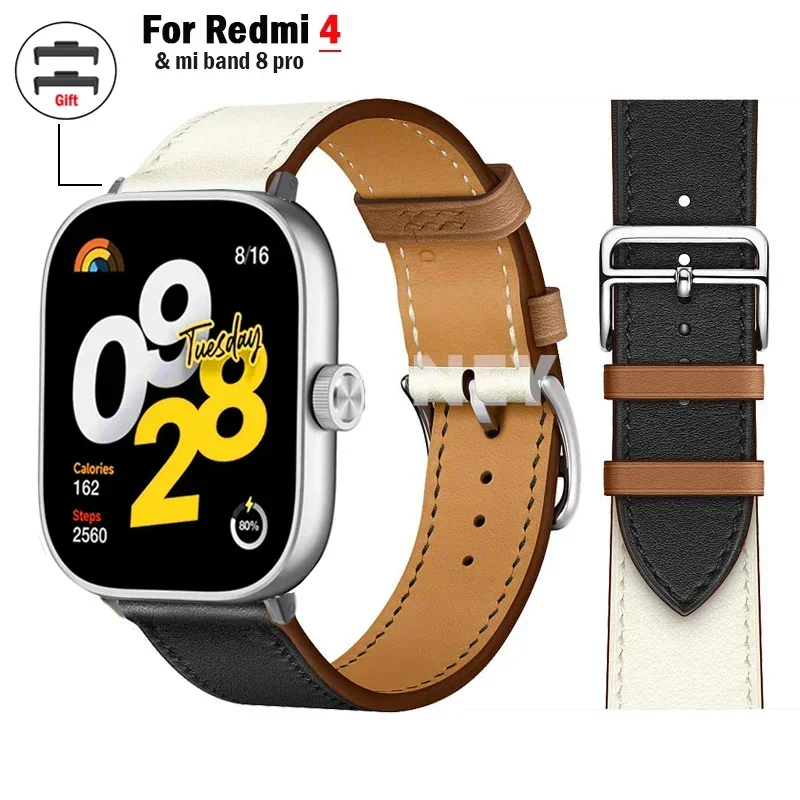 Leather watch band for Redmi watch 4 strap Smart single tour Bracelet Loop Watchband correa for xiaomi mi band 8 pro Accessories