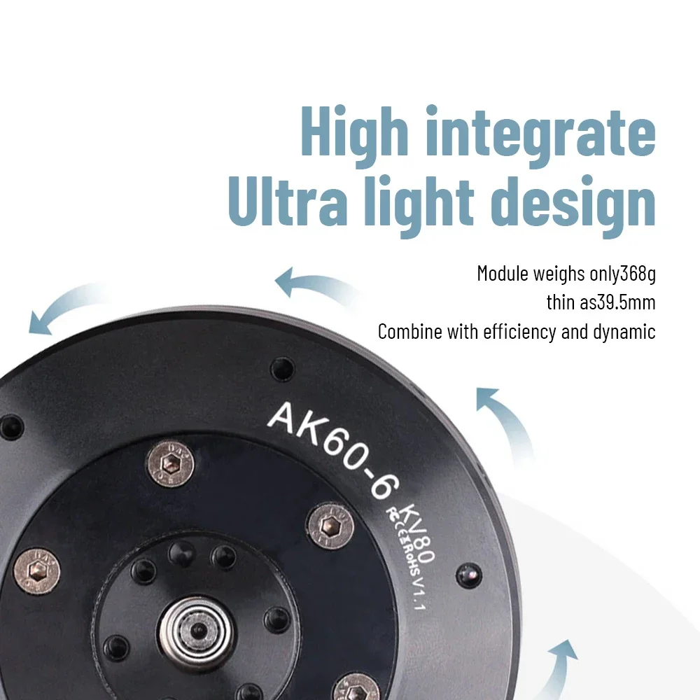 CubeMars AK60-6 V1.1 KV80/KV140 Motore Brushless Robot Dinamico Modulare per Robot Piede AGV Esoscheletro Robot Quadrupede Parti FAI DA TE