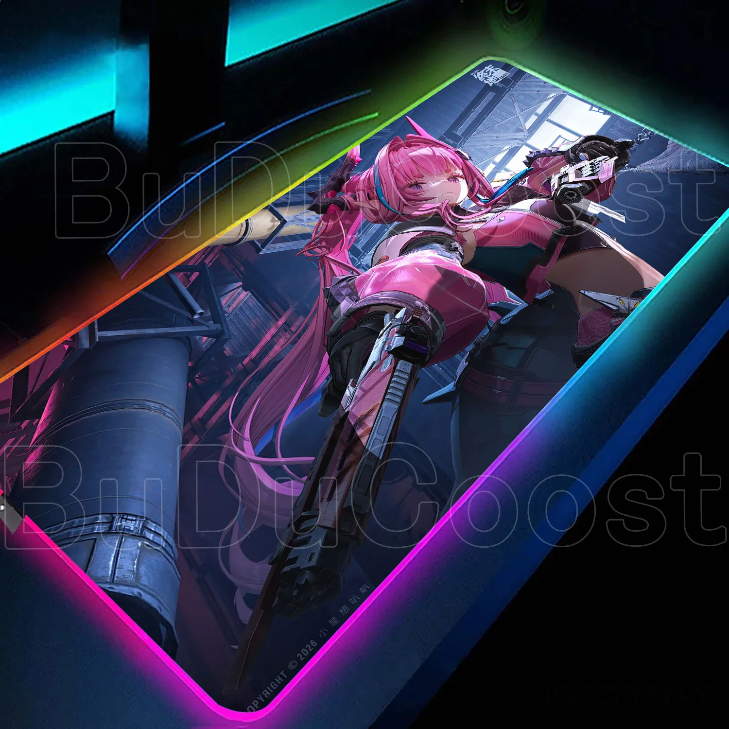 RGB LED Light-up mouse pad Arknights Endfield Yvonne Keyboard Mat Cool HD Printing deskmat desk organizers PC Gaming Accessories
