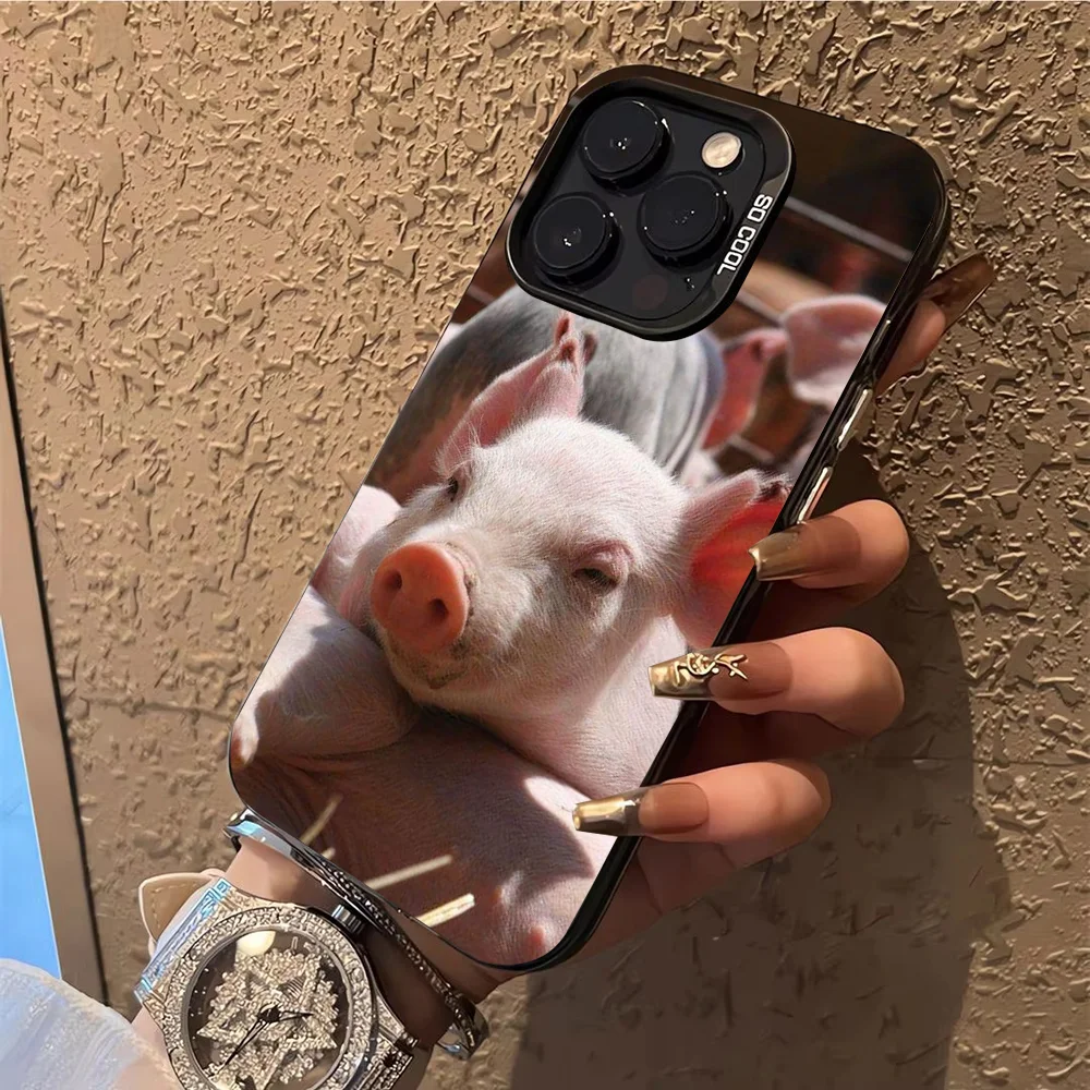 Cute Pet Pig Phone Case  Phone Case For iPhone 14 16 15 11 12 13 Pro Max Mini Plus Shockproof Cover