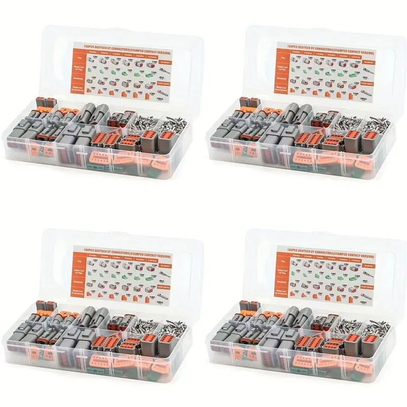 ABVJ-752Pcs Deutsch DT Series Connector Assortment, Size 16 Stamped Contacts, Waterproof Automotive Electrical Connectors