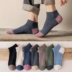 5 Pairs Men Spring Cotton Sports Socks Sweat Absorption Breathable Comfort Wear Resistance Wholesale And Ankle Meias Hot Sale