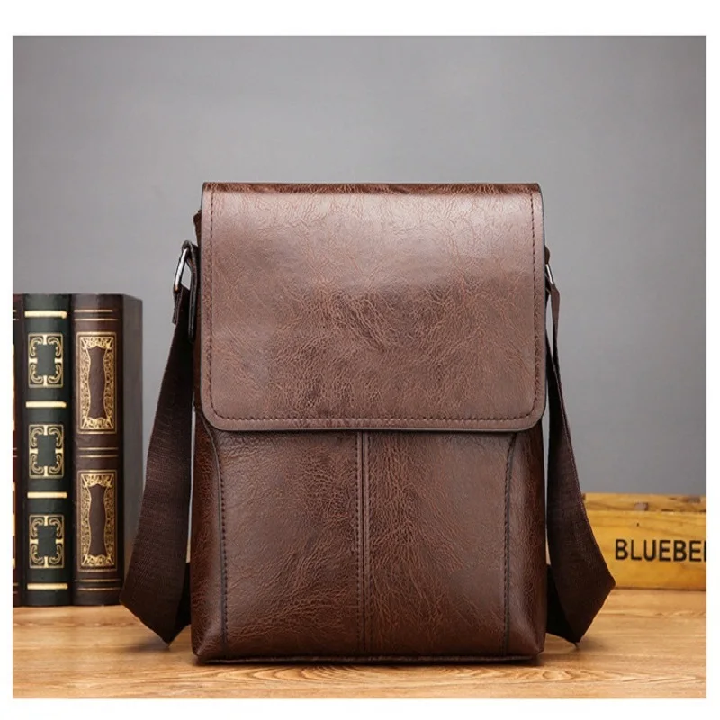 Vintage Men\'s Shoulder Bags Brand Crossbody Bags For Man Designer Male Pu Leather Messenger Bags Big Capacity Handbags Fashion