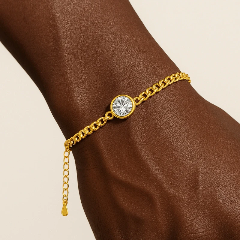 سوار مويسانيتي مستدير من الفضة عيار 925 عيار 1 قيراط، سوار فقاعي كلاسيكي كاجوال بسيط للرجال والنساء