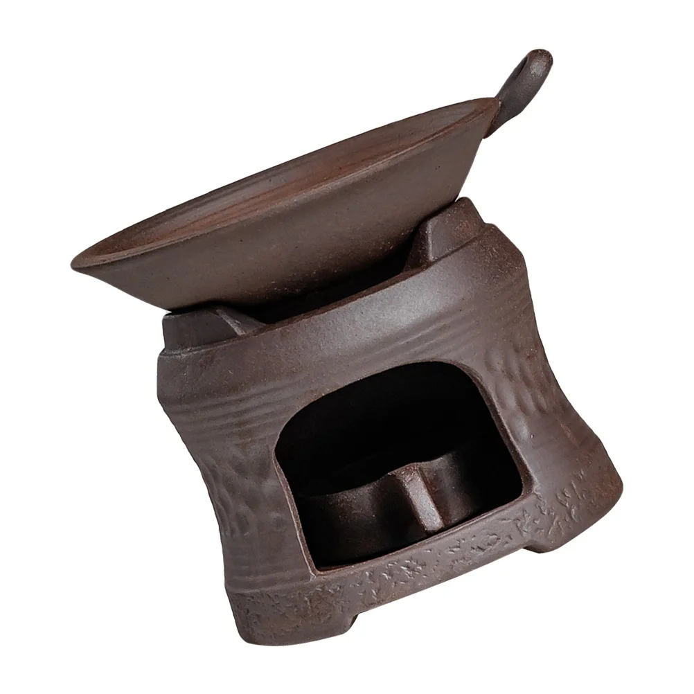 

1Set Ceramic Tea Warmer Holder Brown Teapot Tray Stable Heating Base Tea Stove Holder Teapot Tray Heating Base