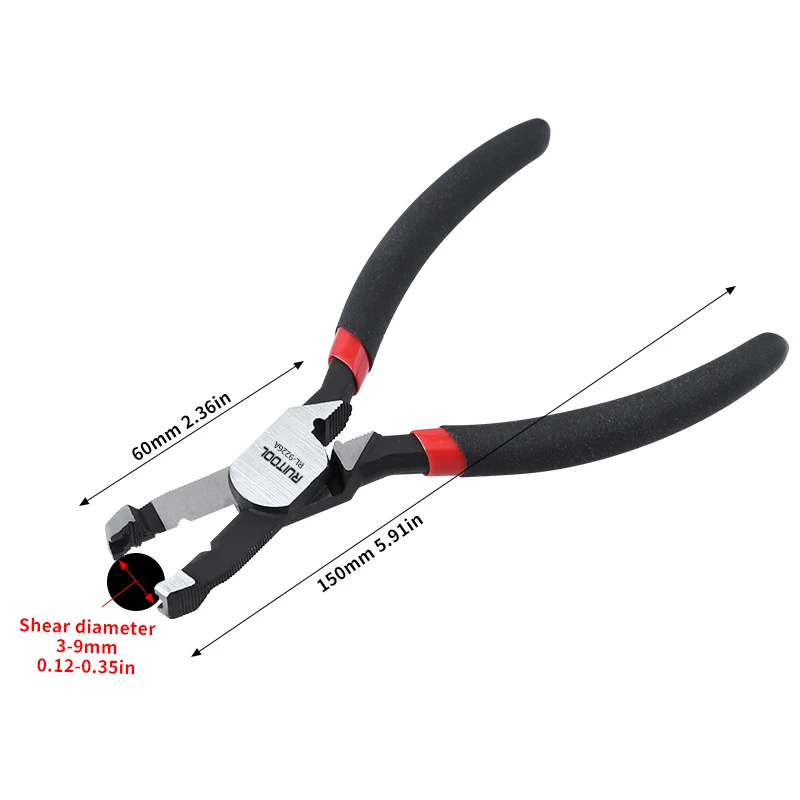 5.9\'\' Screw Remover Pliers High Carbon Steel Extraction Pliers Unique Non-Slip Jaws Combination Pliers with Glue Coated Handle