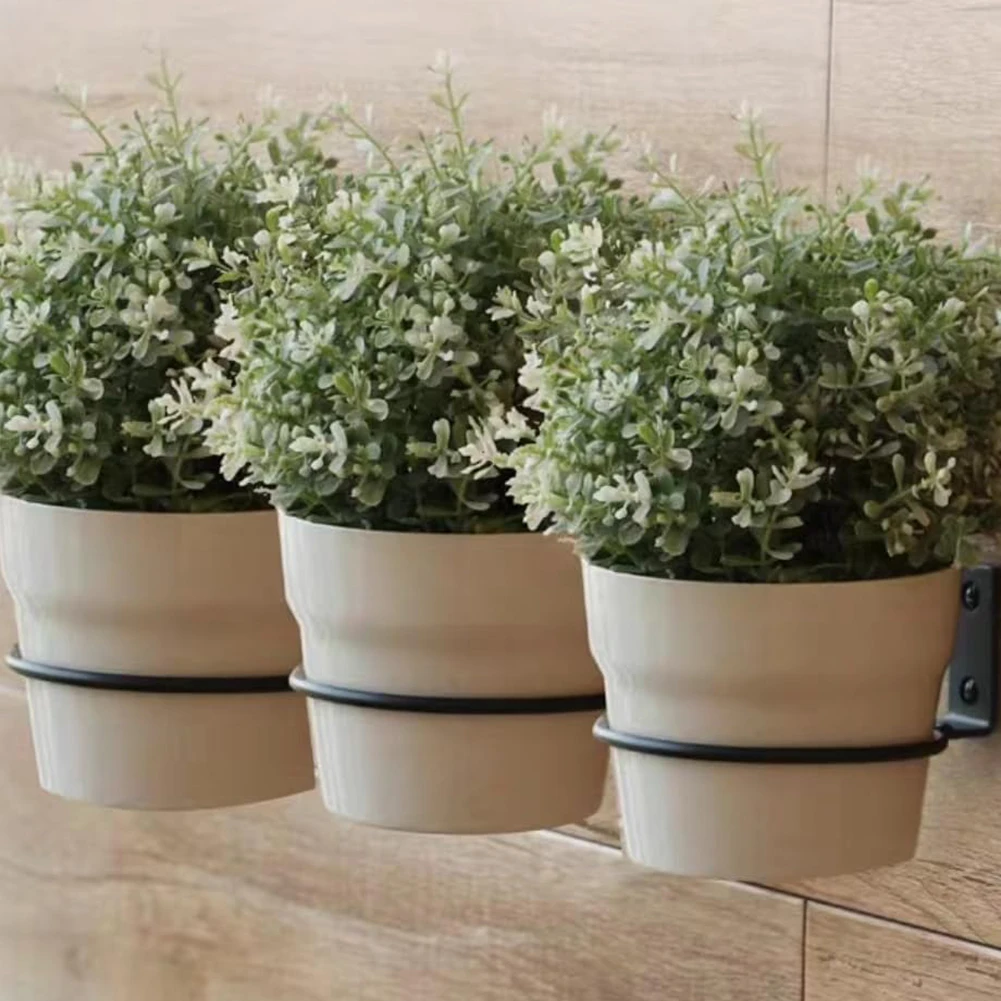 Metal Flower Pot Holder Rings Wall Mounted Hanging Plant Holder Bracket Pot Stand Planters Rack Outdoors Decoration