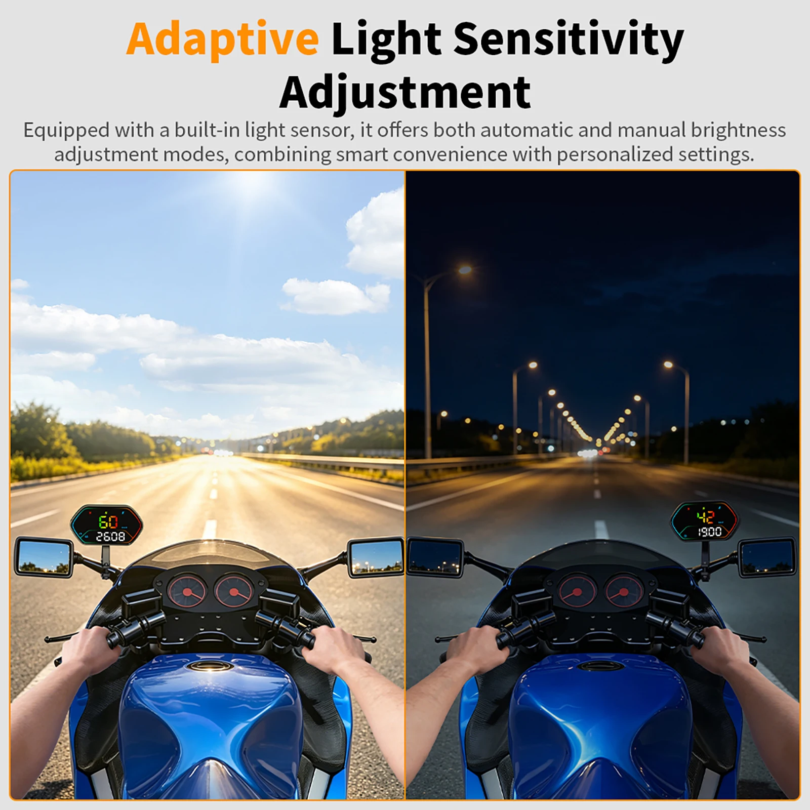 G25 Motorcycle Car GPS Heads Up Display Waterproof Speed Gauge Mileage Compass Clock Stopwatch Motorcycle Multi-function Meter