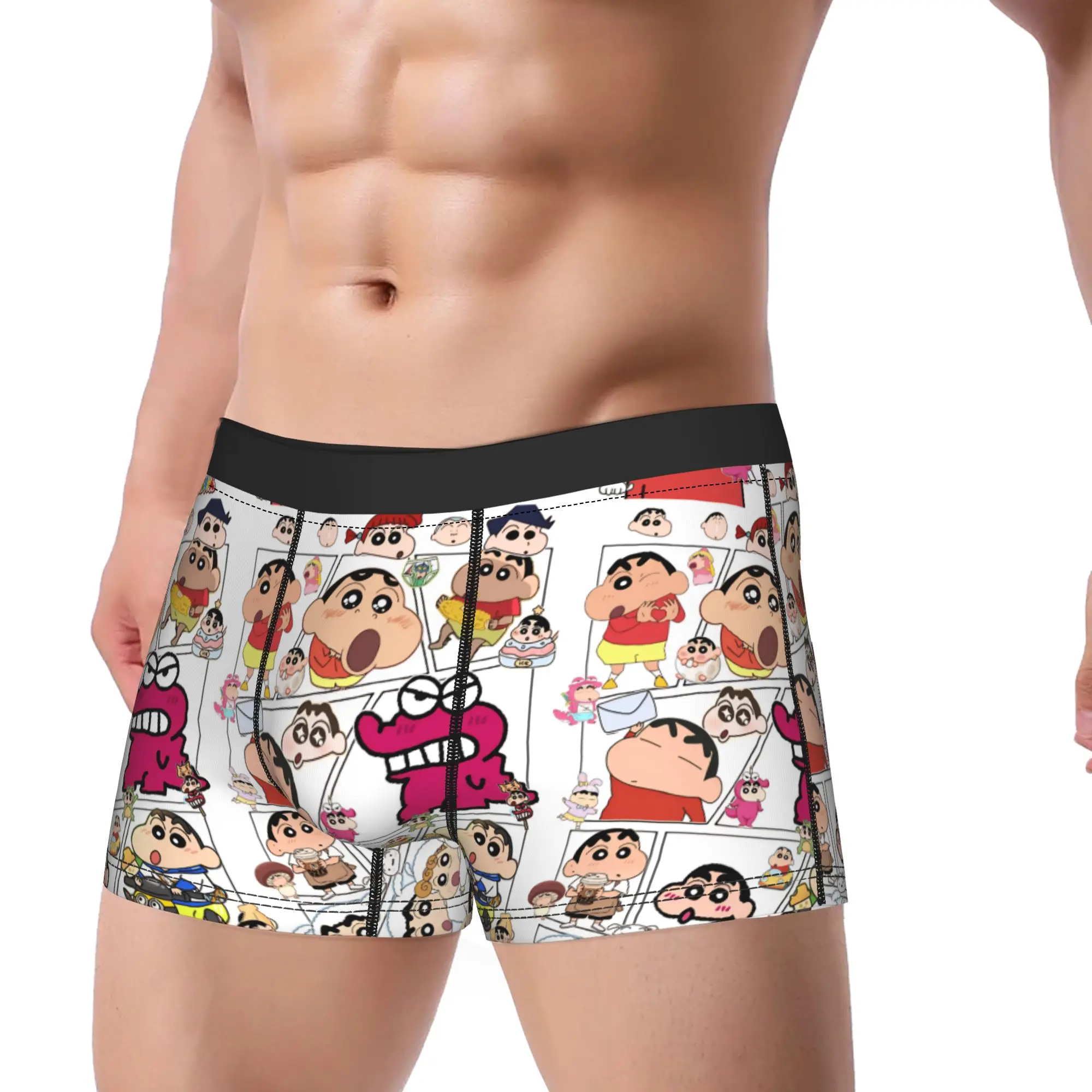 Crayon Shin-chan Shorts Briefs  Underwear Trenky Men's Comfortable Boxershorts Custom DIY Plus Size Panties