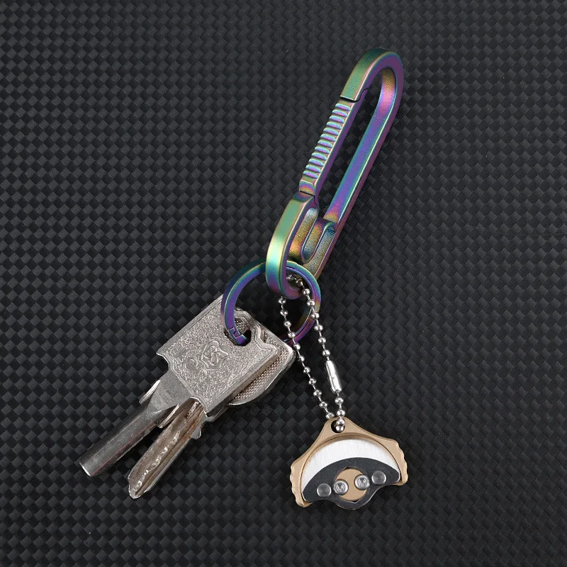 Mini Brass Saucer Knife Circular Blade Creative Pendant Portable Keychain Pendant Portable Unpacking Express Knife Original