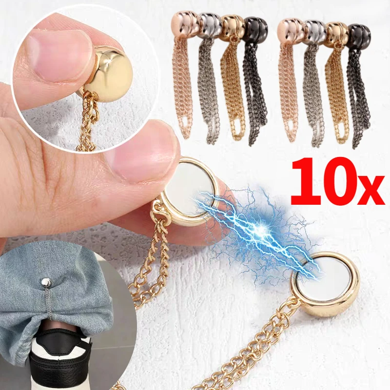 

DIY Sewing Supplies Hooks Chain Magnetic Buckle Exquisite Brooch Buckles Roll Up Pants Legs Alloy Change Shorts Trouser Legs