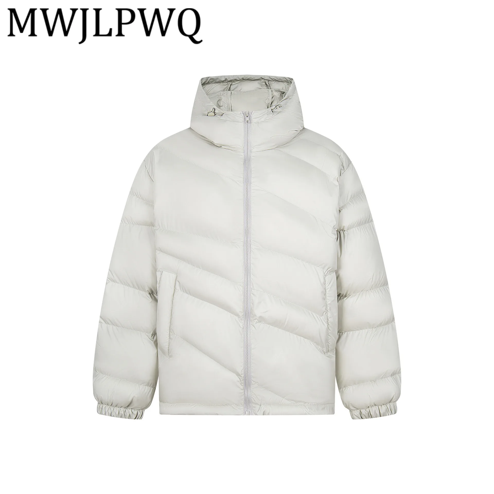 

MWJLPWQ Modish 2025 Winter New Shot American Retro Cotton Coats Men's Solid Color Simple Versatile Hooded Casual Tops 12915