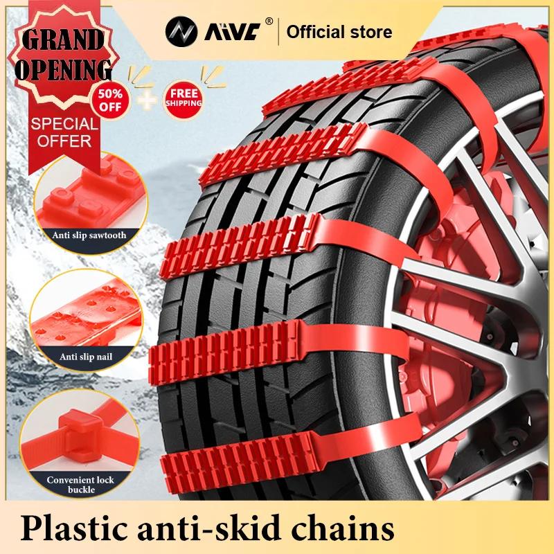 AIVC Anti-Skid Snow Chains: Universal Emergency Lock-Out Artifact for Cars, Motorcycles, and Wheels on Winter & Rough Terrains