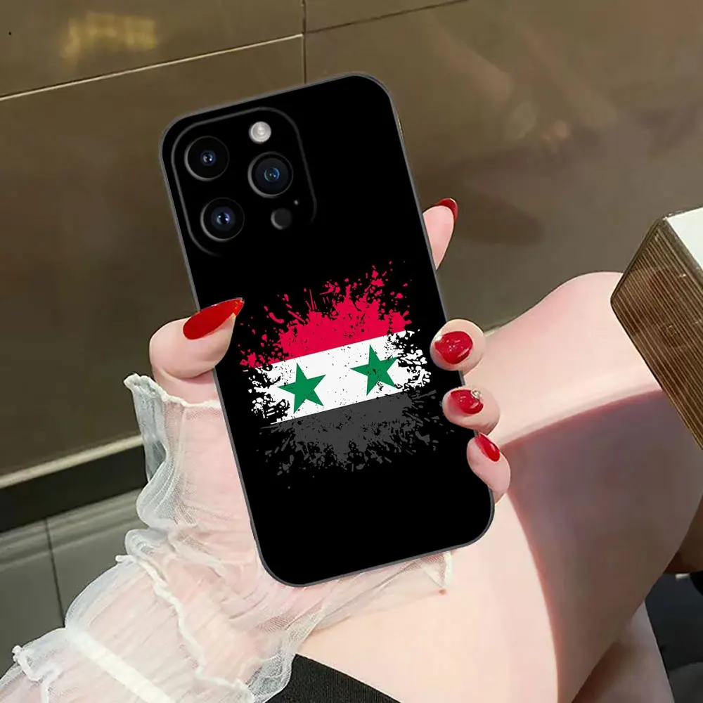 S-Syrian Flag Phone Case For iphone Apple 15 14 13 12 11 Pro XS Max Mini X SE 2020 2022 8 7 6 6S Plus Soft Case Funda Capa Shell