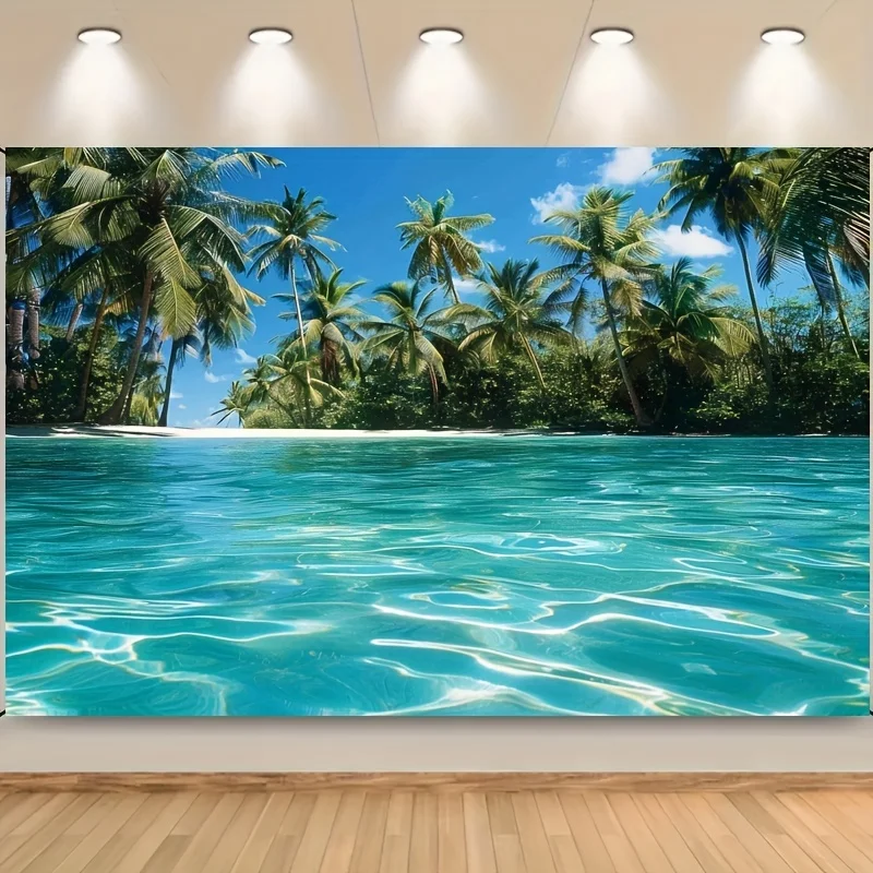 1 piece, ocean beach tapestry wall hanging tropical paradise beach wall decoration, Hawaii background, coconut tree background