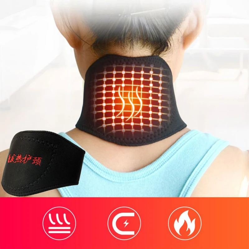 2x Tourmaline Self-heating Neck Brace Belt Magnet Neck Support Massager Spontaneous Heating Protector Health Care Men Women