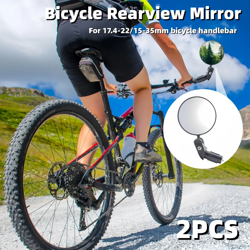 Bicycle Rearview Mirror 360° Rotatable Universal Cycling Handlebar Rear View Mirrors Wide Angle Mirror For Road Bike Accessories