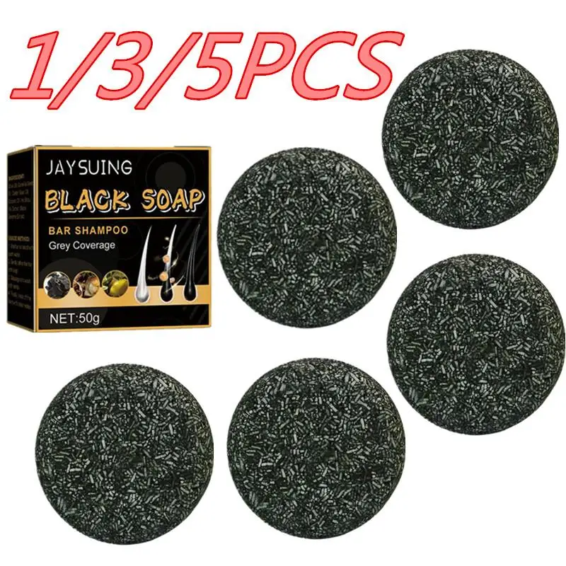 

5/3/1PCS Natural Hair Darkening Soap Bar Effective Repair Gray White Hair Color Dye Hair Shampoo Grey Gloss Black Hair Soap