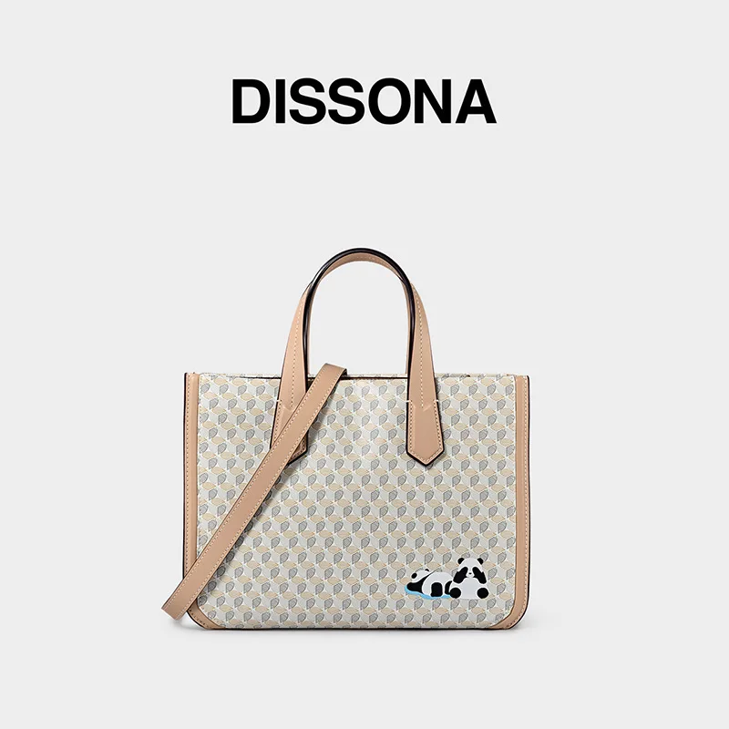 DISSONA 2025 Lucky Pouch Handbag Shoulder Bag, Crossbody Bag Panda Vintage Print Tote Bag