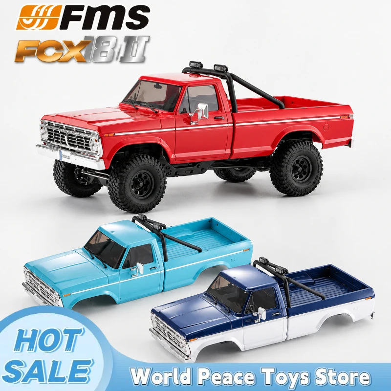 FMS 1:18 FCX18II F-100 RC Pickup Truck 4WD Off-Road RTR Second-Generation Chassis Climbing Car Shell Rc Vehicle For Adult Hobby