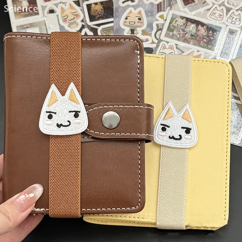 Cartoon Kitten Notebook Decoration Straps Elastic Loose-leaf Notebook Band Binding Rope Binder Strap High Quality Notebook Strap