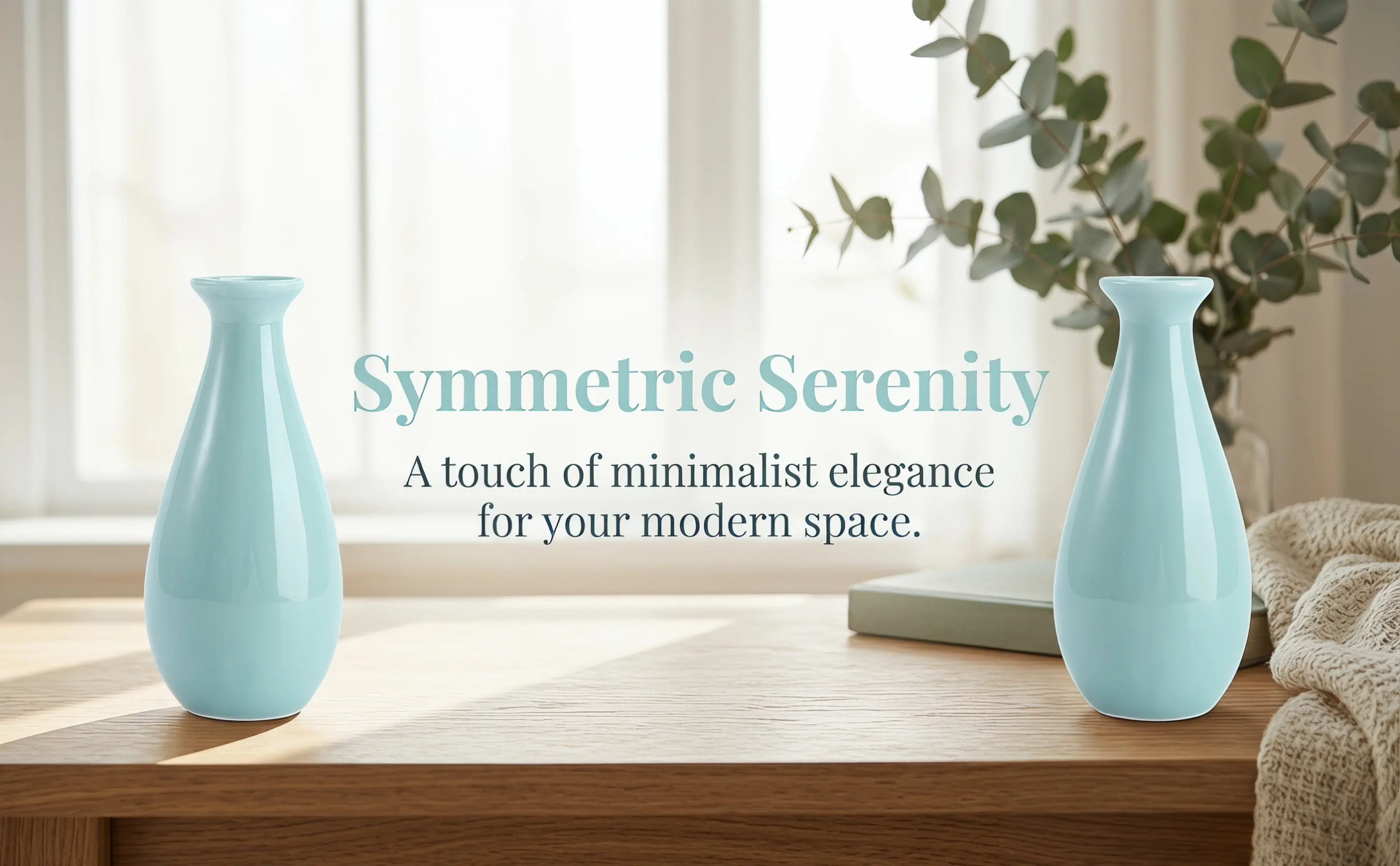 Ceramic Small Vase Blue Minimalist Design Breathable Flower Vase for Balcony Windowsill Office Desk Decor Small White Vases