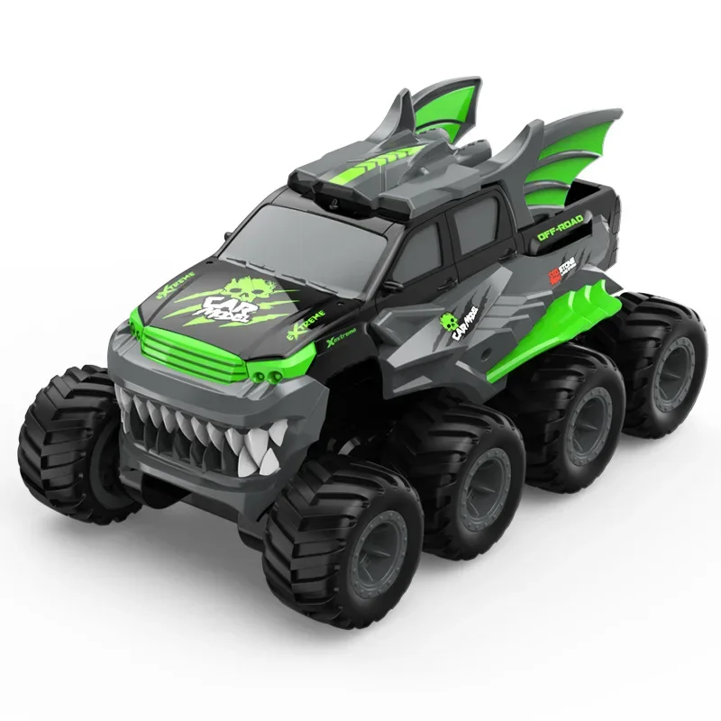 Novo veículo off-road multi-terreno à prova d'água de oito rodas 8wd 2.4g, luzes coloridas deslumbrantes, uso em água e terra, enviar crianças