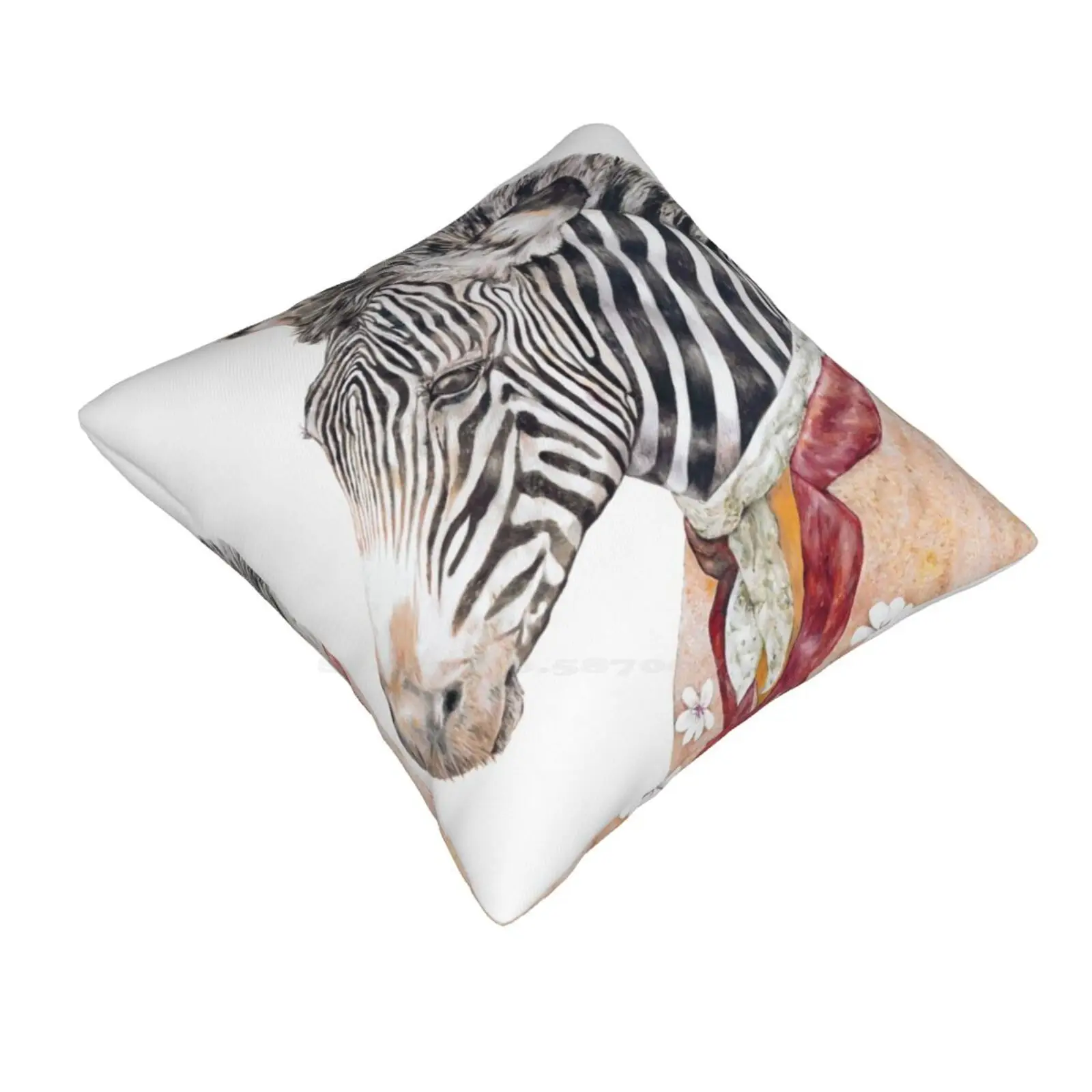 Zebra Cream Throw Cushion Pillow Cover Zebras Nursery Animal Zebra Animal Wall Boho Nursery Large Zebra Painting Safari Animal