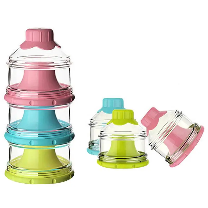 Stackable Baby Formula Dispenser 3-Tier Baby Milk Powder Dispenser Toddler Snack Storage Box Baby Formula Container For Travel