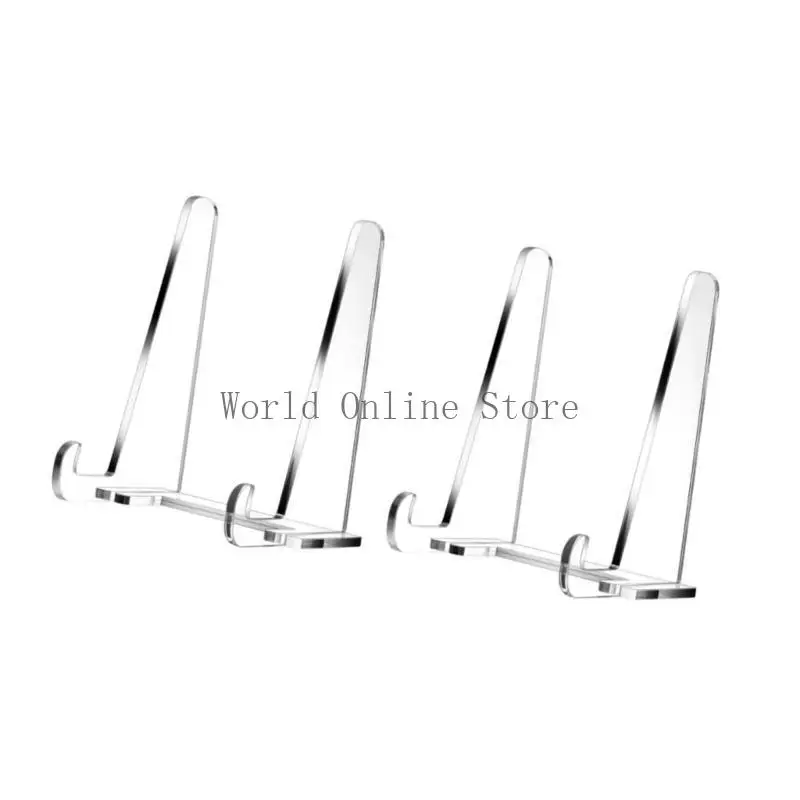 

Acrylics Easel Display Stand 5.9Inch Clear Photo Display Stand Plate Stand for Plates Frame Book Photos Artwork Poster 87HC