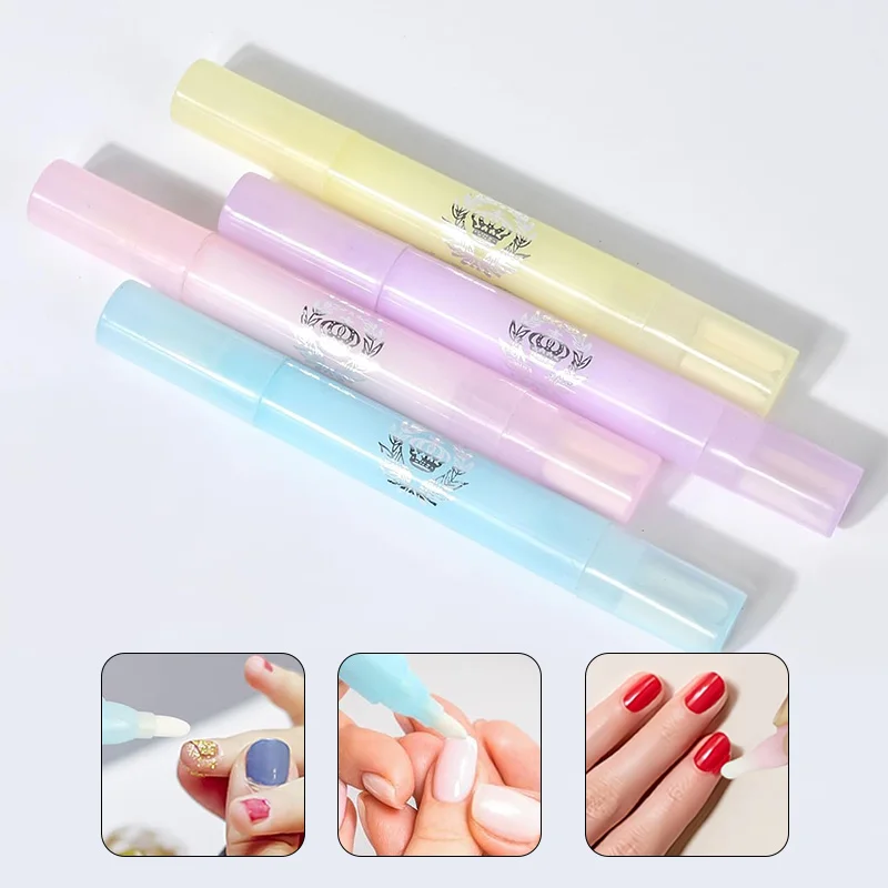 1 szt. Pisak do usuwania lakieru z paznokci z 3 wymiennymi końcówkami wielokrotnego użytku do czyszczenia, pisak do usuwania lakieru do paznokci.