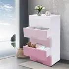 

PP Modern 5 Layers Gradient Pink Storage Cabinet Each Layer Load-bearing Capacity: 7-10kg/15.43-22.05lbs