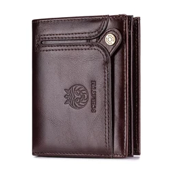 SCHLATUM Large Capacity Wallets for Men Genuine Leather RFID Blocking Accordion Credit Card Wallet with 21 Card Slots