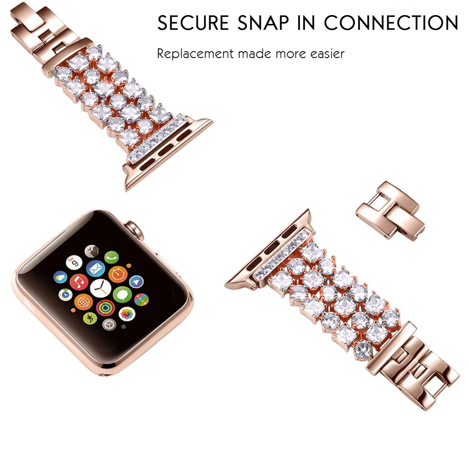 Luxury Diamond Bracelet For Apple Watch Ultra 49mm 44mm 38mm 40mm Strap Women Metal Correa For Apple Watch Band 9 8 45mm 42mm 41