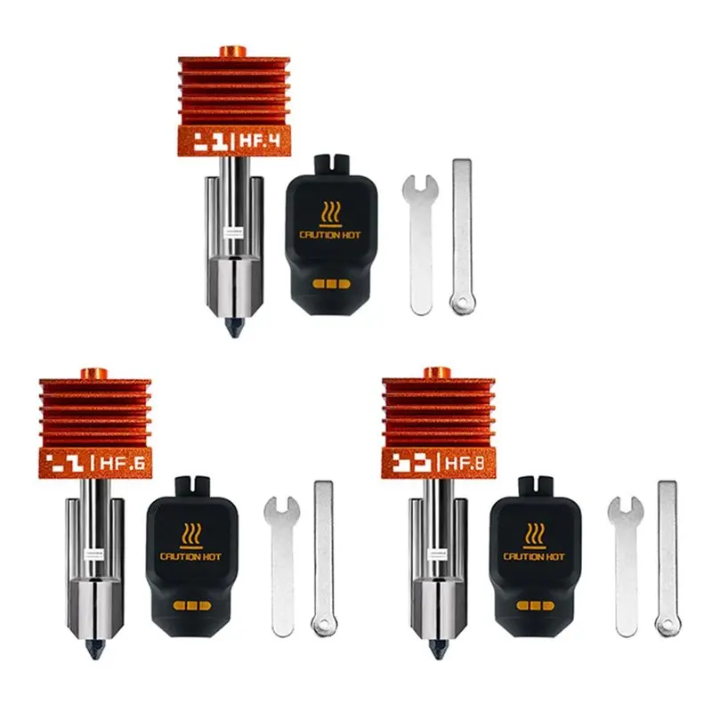 NEW HOT In Stock-For Bambu Lab H2D/H2S Compatible 3PCS Hotend Assembly Kit- Includes 0.4/0.6/0.8MM Replaceable Nozzles For Ba