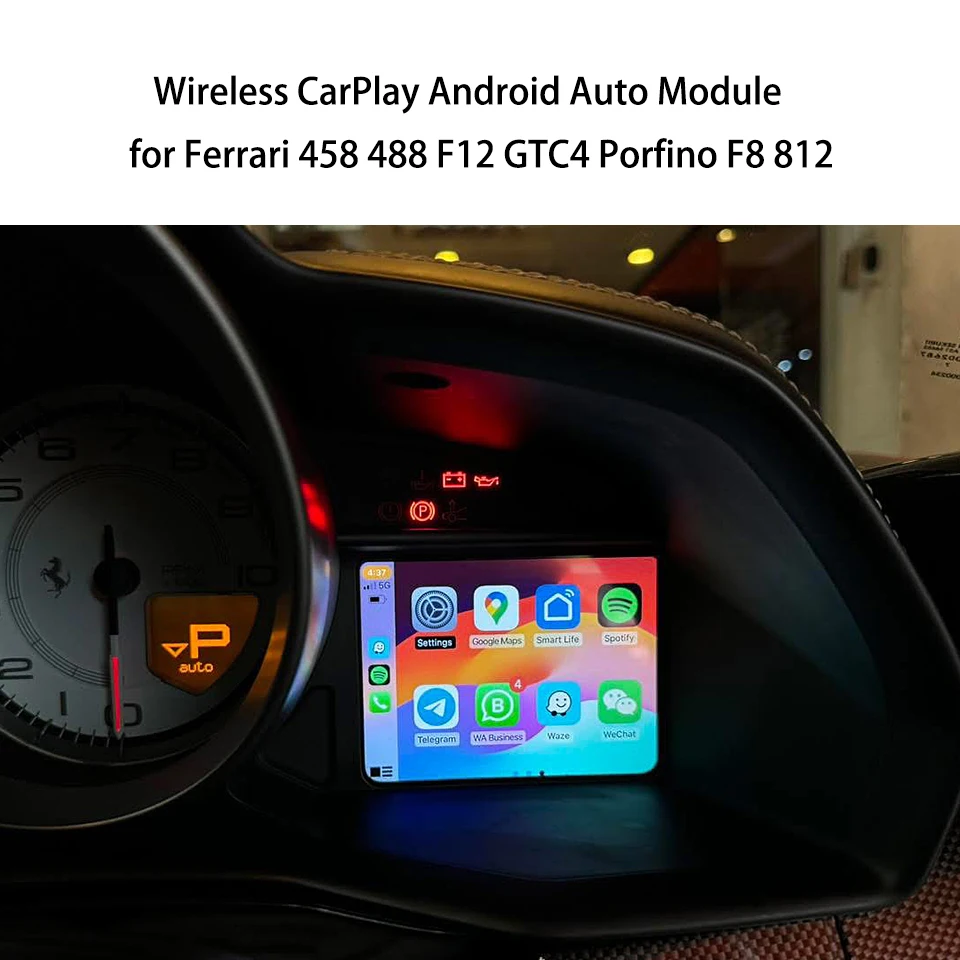 WIFI Wireless Android Auto  CarPlay Adapter Unit for 458 488 F12 GTC4 Porfino F8 812 OEM Retrofit Media Interface