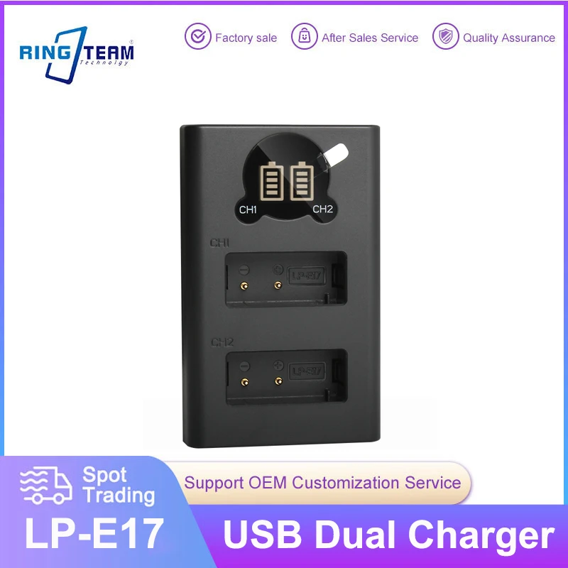 IL LP E17 LP-E17 LPE17 Batterie LED USB touristes Chargeur pour IL EOS 200D M3 M6 execute D 760D T6i T6s 800D 8000D Kd'appareils X8i Caméra