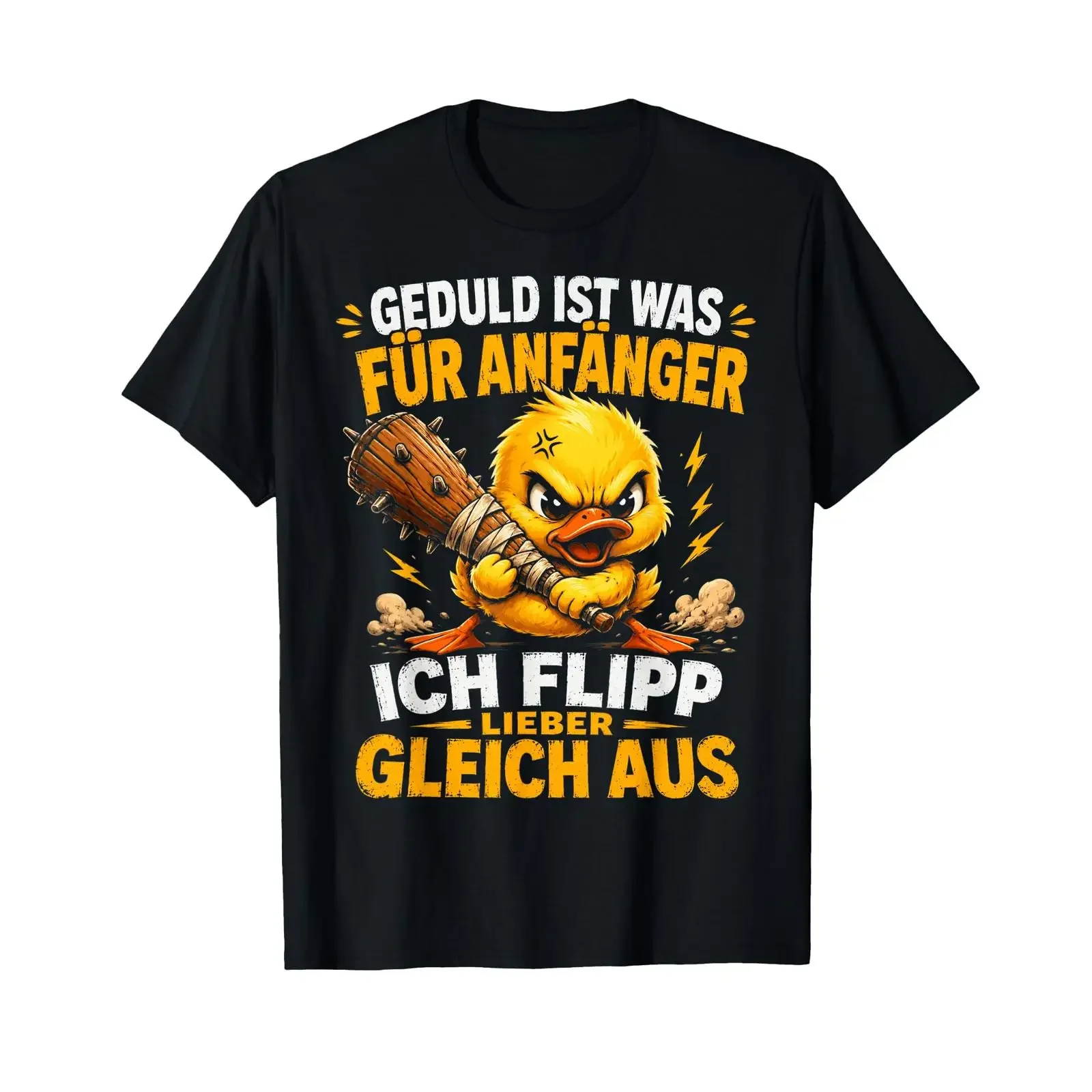 T shirt with German text Patience is for beginners Sarcasm Duck Language vintage Washed designer clothes streetwear Stretched