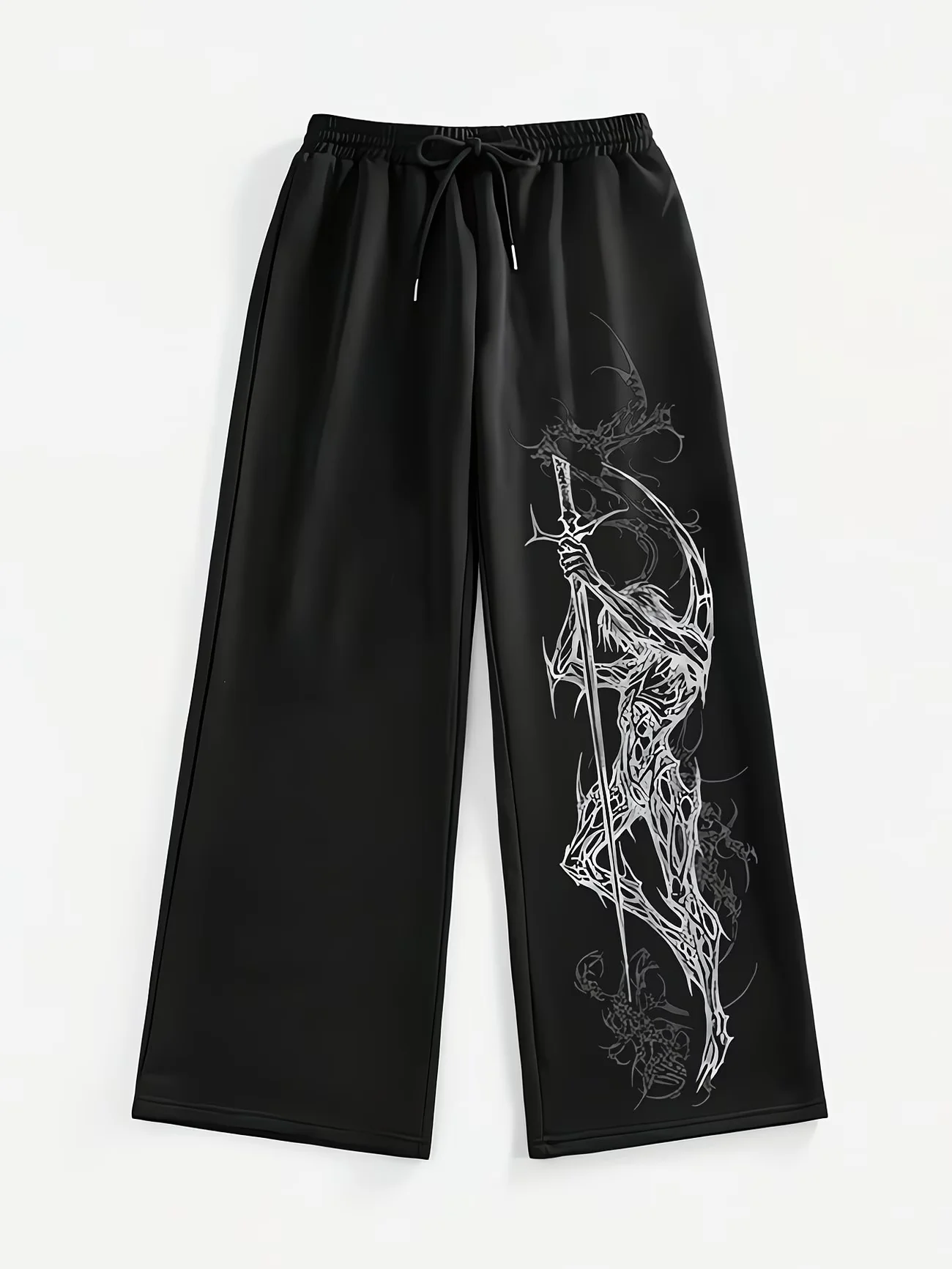 2026 Neue Schwarze Gothic-Schwert-Krieger-Print Herren Weite Hose mit Elastischem Bund für Laufen, Workout, Fitness und Sport Lässige Herrenhose – Detail 5