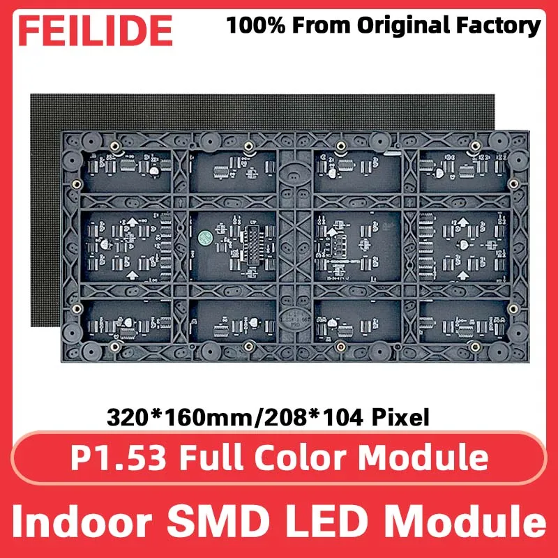 

LED Panel P1.53 Full Color Video Wall Module Suitable For Indoor LED Display Screens And Pixel Display LED Animation 320*160mm