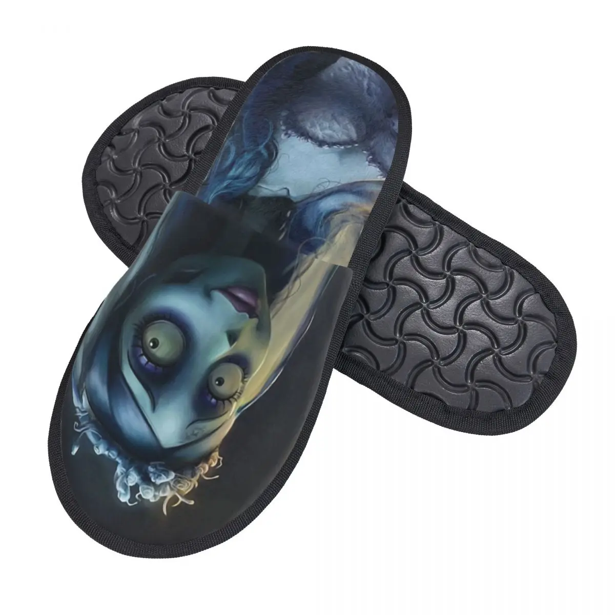 Gothic Bride In Romantic House Slippers Warm Ghoul Film Tim Burton Corpse Bride Memory Foam Fluffy Slipper Indoor Outdoor Shoes